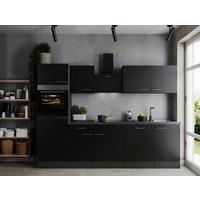 Küchenblock Oliver Grau, Schwarz B: 280 cm - Schwarz/Grau, Design, Holzwerkstoff (280cm) - Respekta