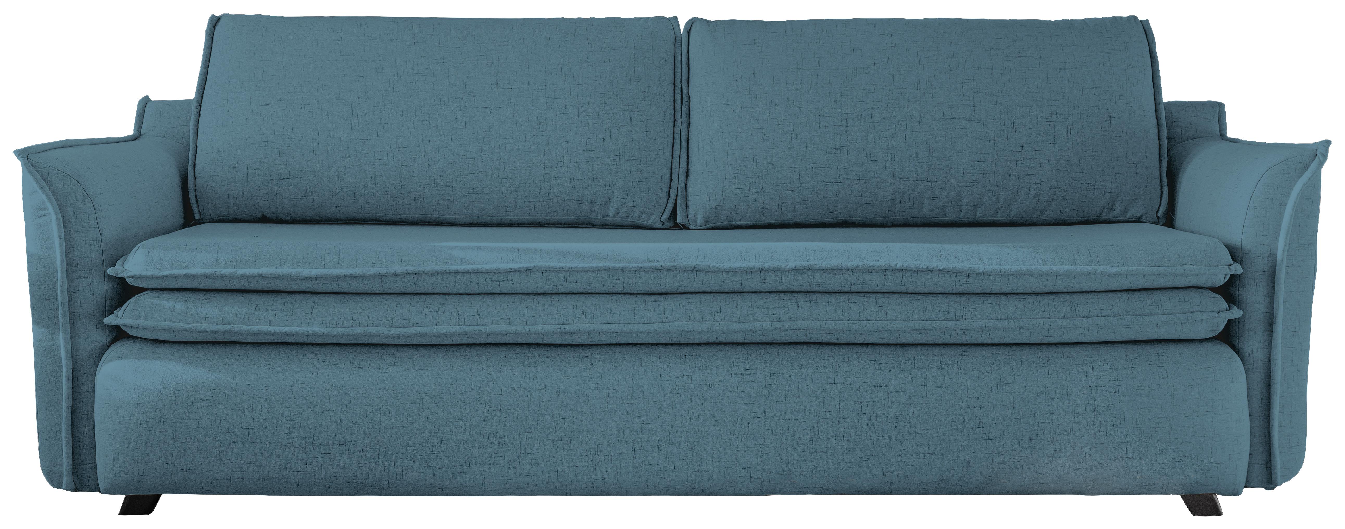 3-Sitzer-Sofa Mit Schlaffunktion und Bettkasten Charming Charlie - Blau/Petrol, Basics, Textil (225/85/90cm) - MID.YOU