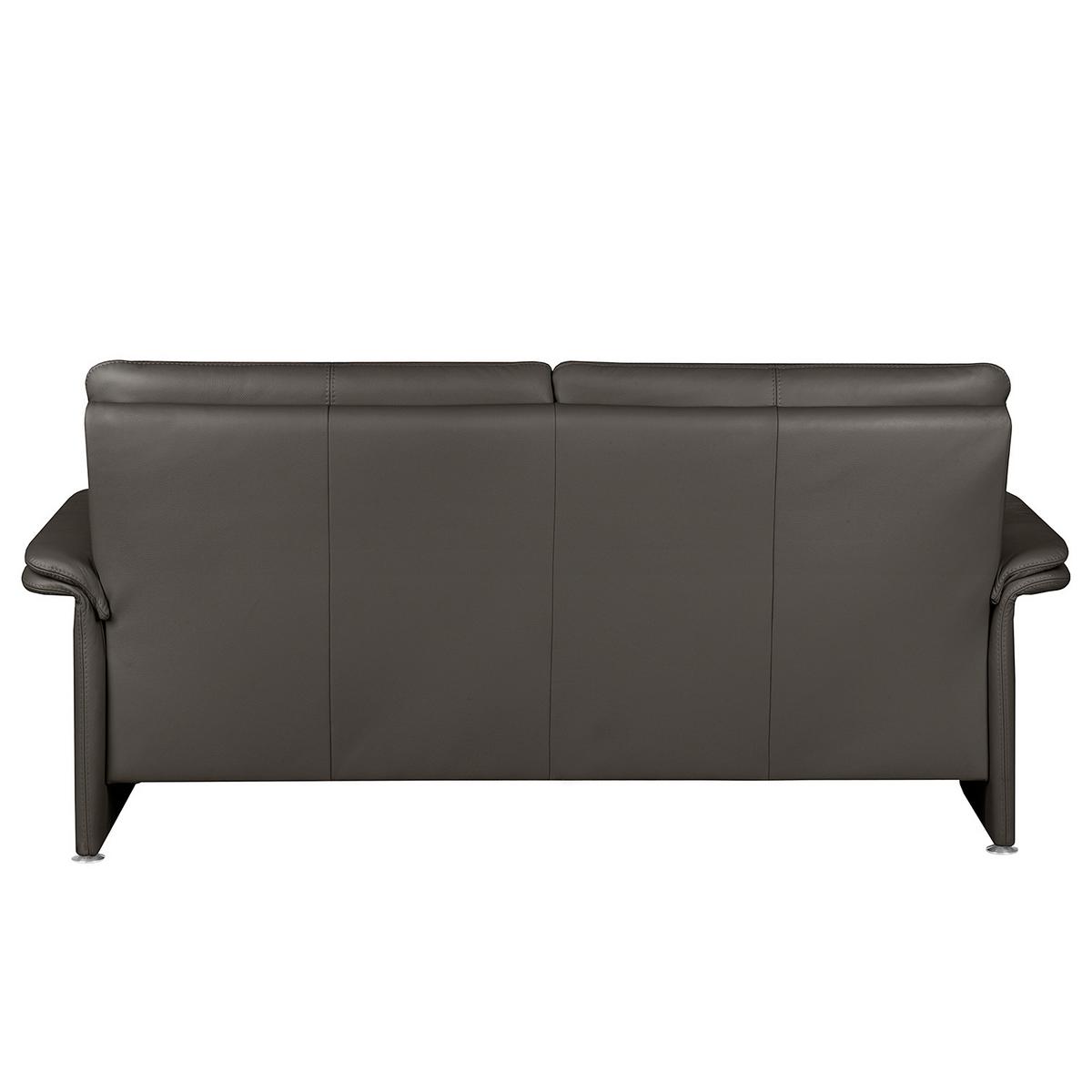 2,5-Sitzer-Sofa Comodo Echtleder Dunkelbraun B: 197cm - Dunkelbraun/Silberfarben, Design, Leder (197/90/88cm) - Livetastic