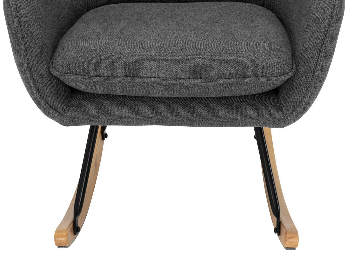 Schaukelstuhl Chester - Schwarz/Naturfarben, Basics, Holz/Textil (69/100/84,5cm) - P & B