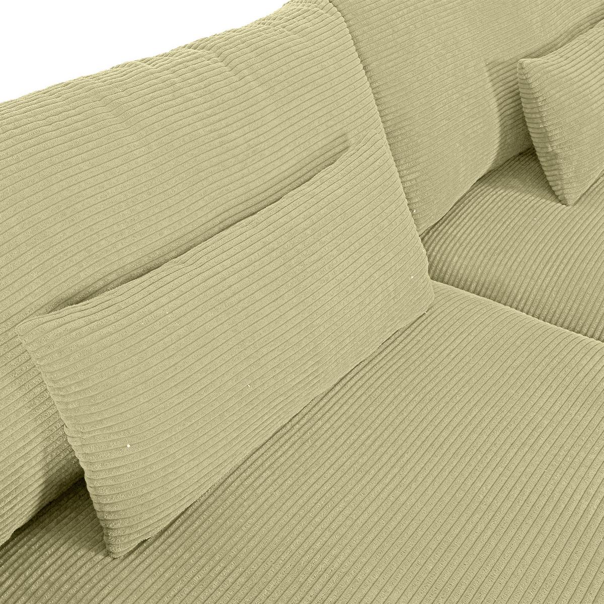 Bigsofa Manolis Hellgrün B: 260 cm - Schwarz/Hellgrün, KONVENTIONELL, Textil (260/66/115cm) - MID.YOU