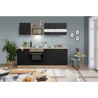 Küchenblock Merle Küchenblock 210 Cm - Eichefarben/Schwarz, Basics, Holzwerkstoff (210cm) - Respekta