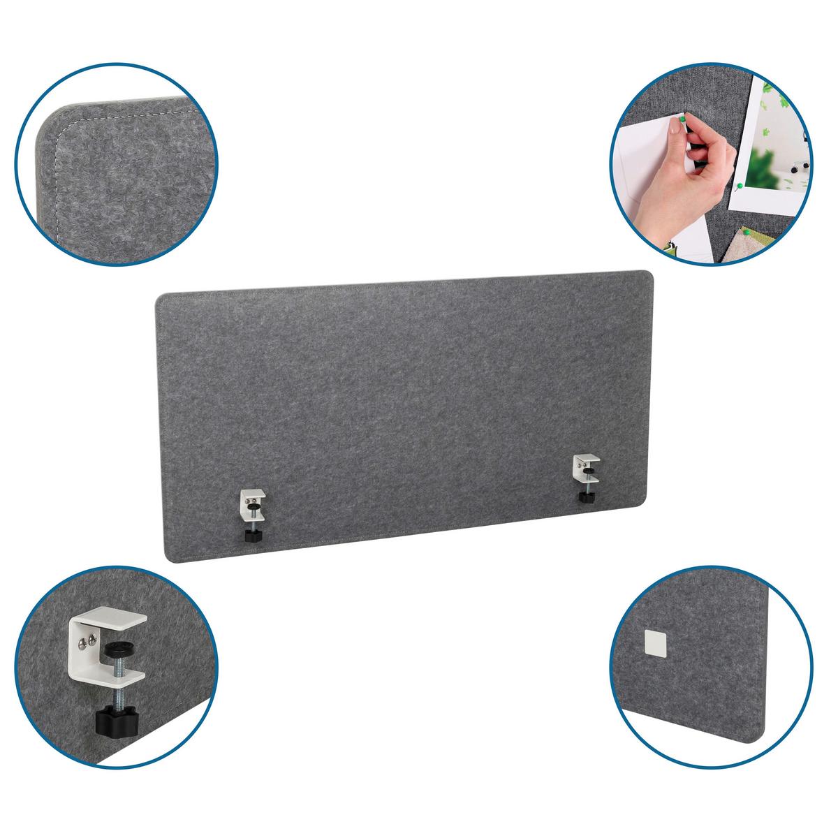 Trennwand Flexmiut 3D - Grau, Basics, Kunststoff/Textil (120/60/1cm) - MID.YOU