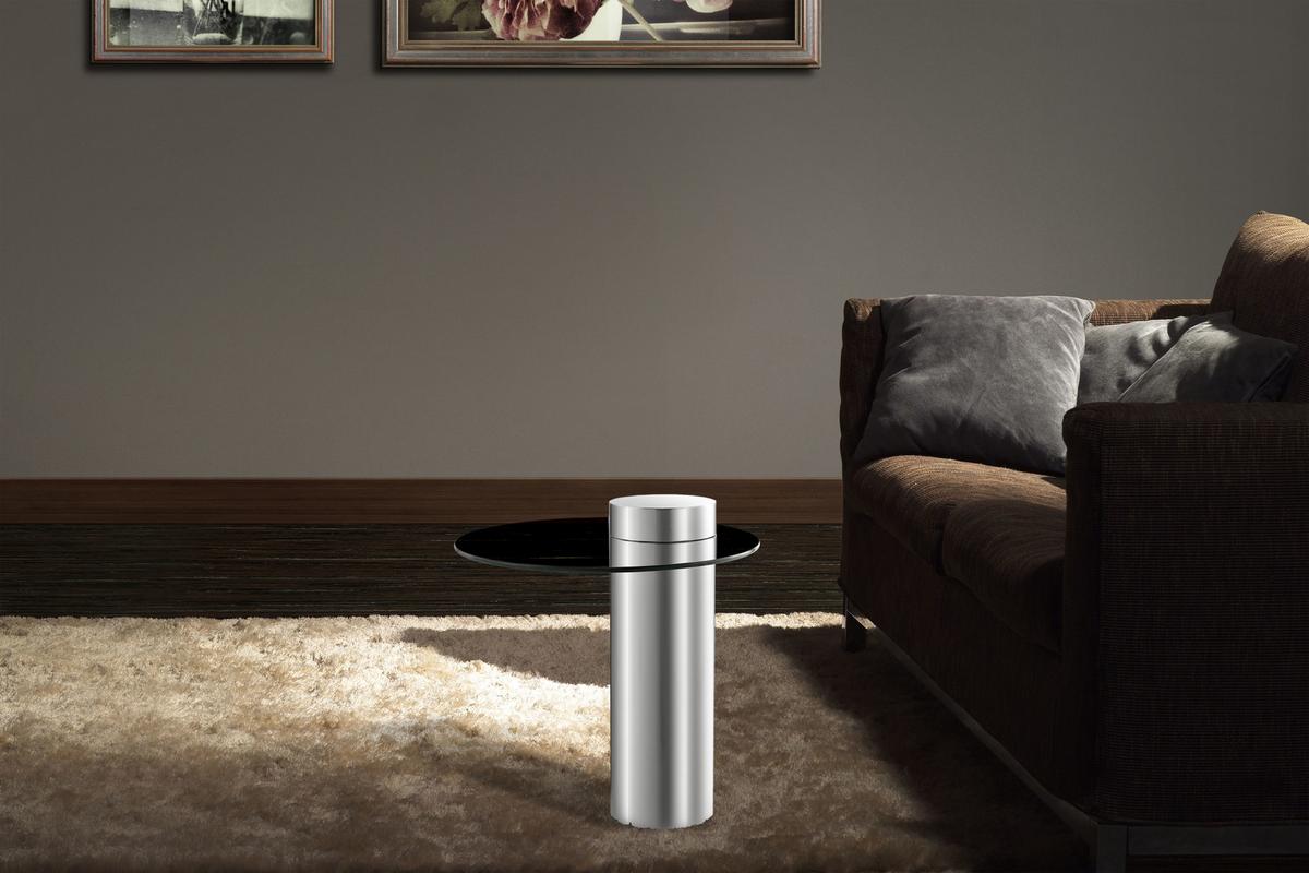 Beistelltisch mit Glasplatte Rund Ontario, Klar/Silber - Silberfarben, MODERN, Glas/Metall (46/46/52cm) - Kayoom