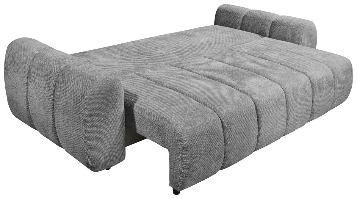 Schlafsofa Bubble Grau B: 256 Cm - Schwarz/Grau, Design, Textil (256/76/112cm) - MID.YOU