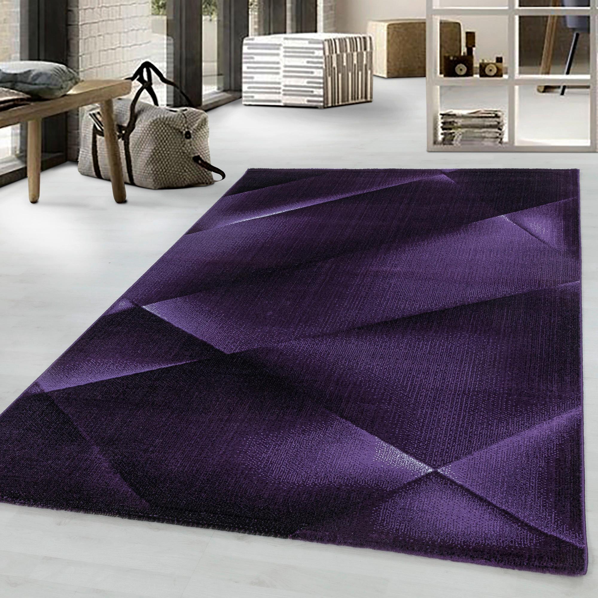 Teppich Läufer Lila Costa 80x250 cm - Lila, Design, Textil (80/250cm)