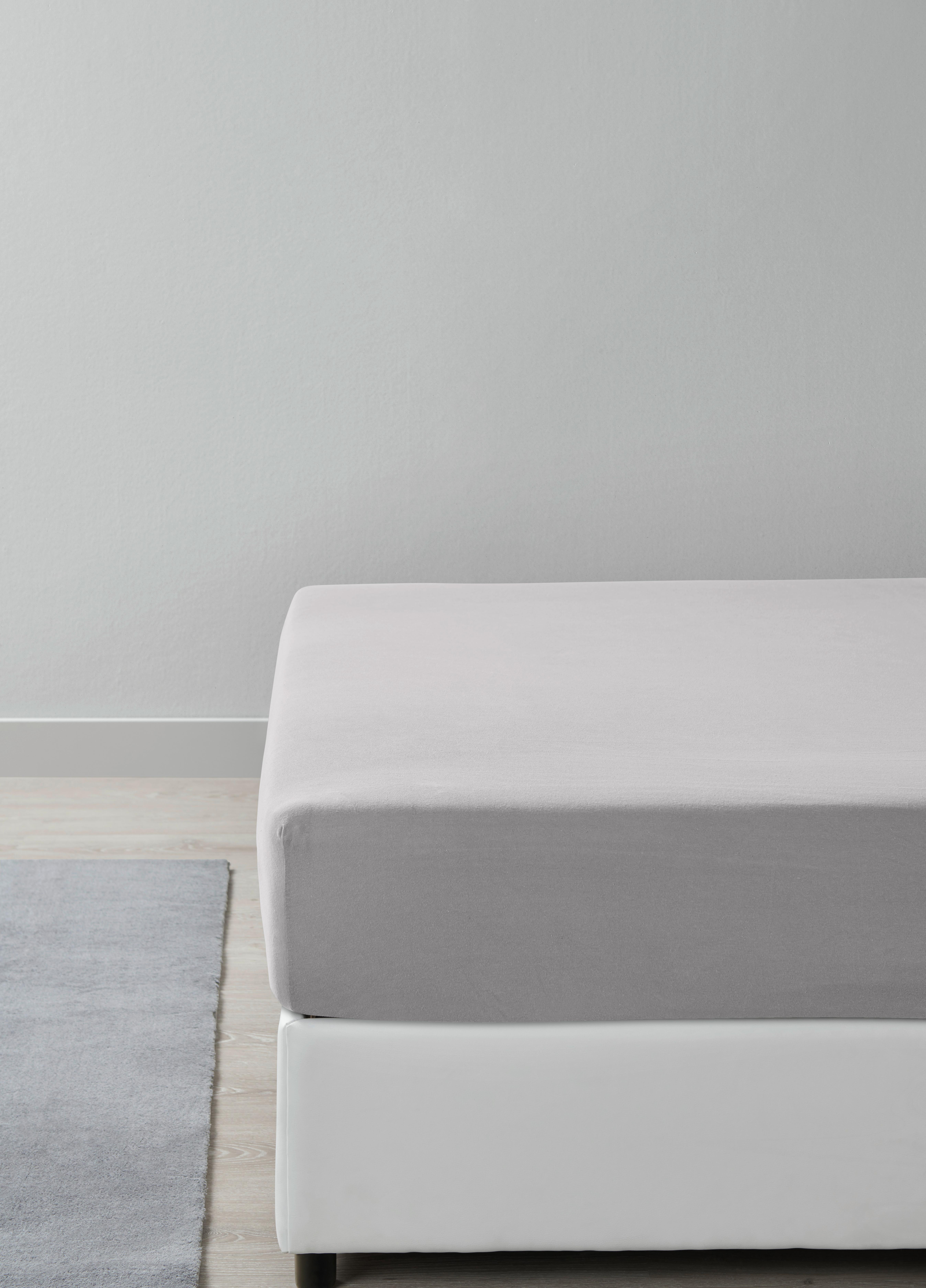 Napínacia plachta Basic, 90-100/200/28cm - sivá, Modern, textil (90/200cm) - Modern Living