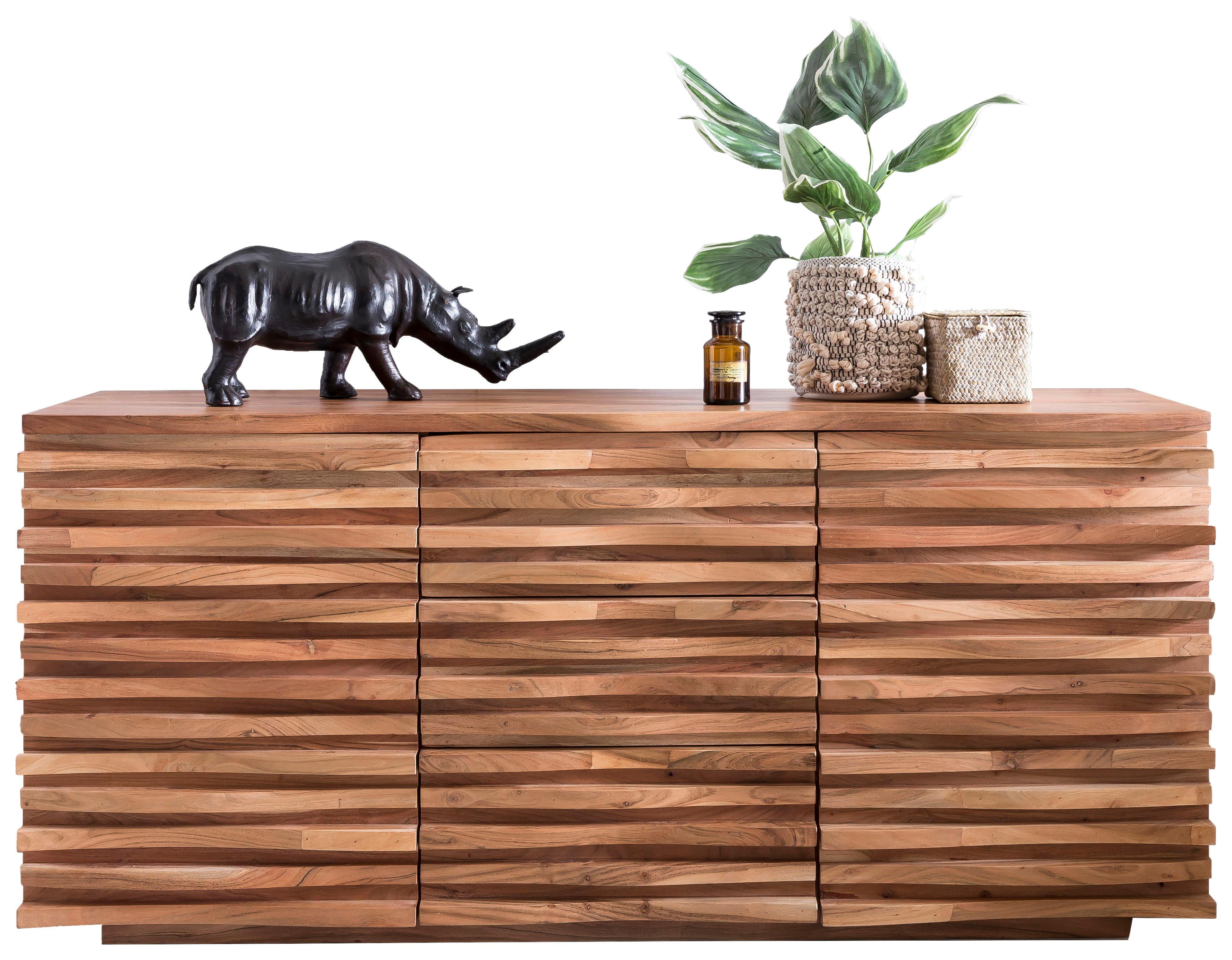 Sideboard Akazie Akazienfarben B: 160 cm - Akaziefarben, Design, Holz (160/75/43cm) - MID.YOU