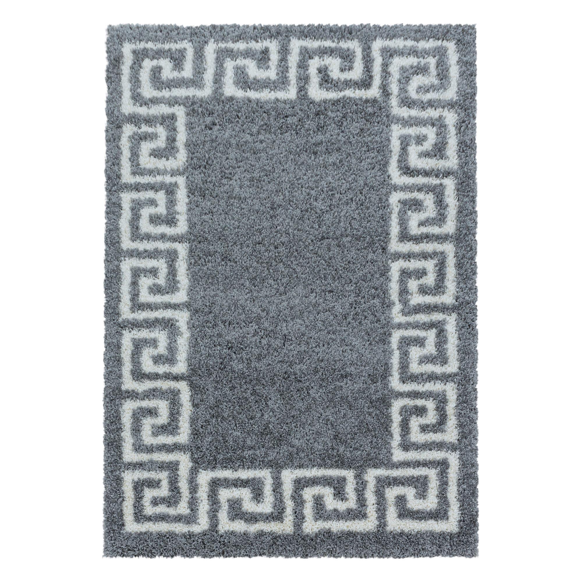 Hochflor Teppich Grau Naturfaser Hera 240x340 cm - Grau, Design, Textil (240/340cm)