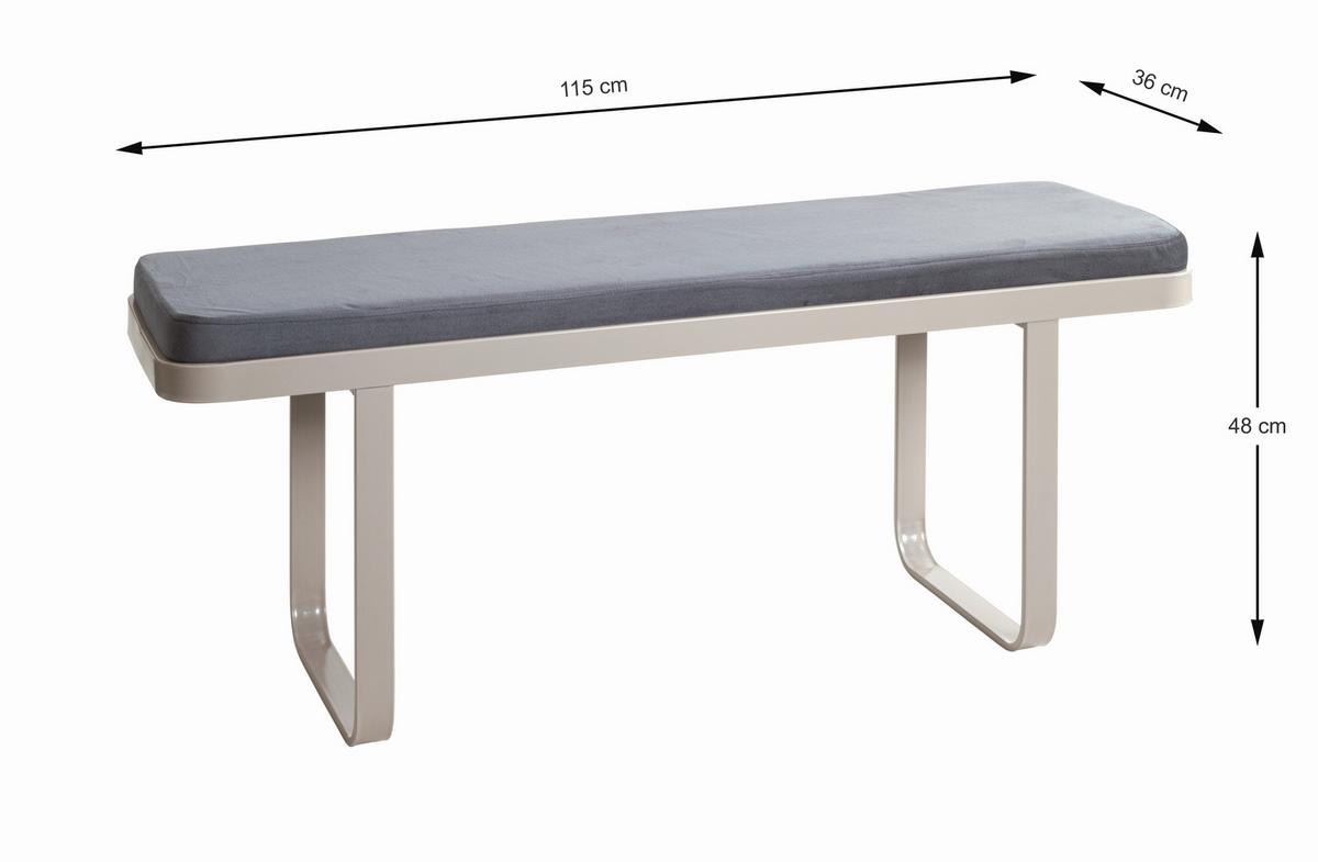 LAVICA DARIO 2 - kašmírová/antracitová, Konventionell, kov/textil (115/48/36cm)