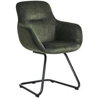 STOLIČKA S PODRÚČKAMI SWING-CHA - čierna/lesná zelená, Basics, kov/textil (62/89/61cm) - Celina Home