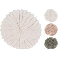 Műszörme Díszpárna Button - pink/olívazöld, műanyag (35/10/35cm)