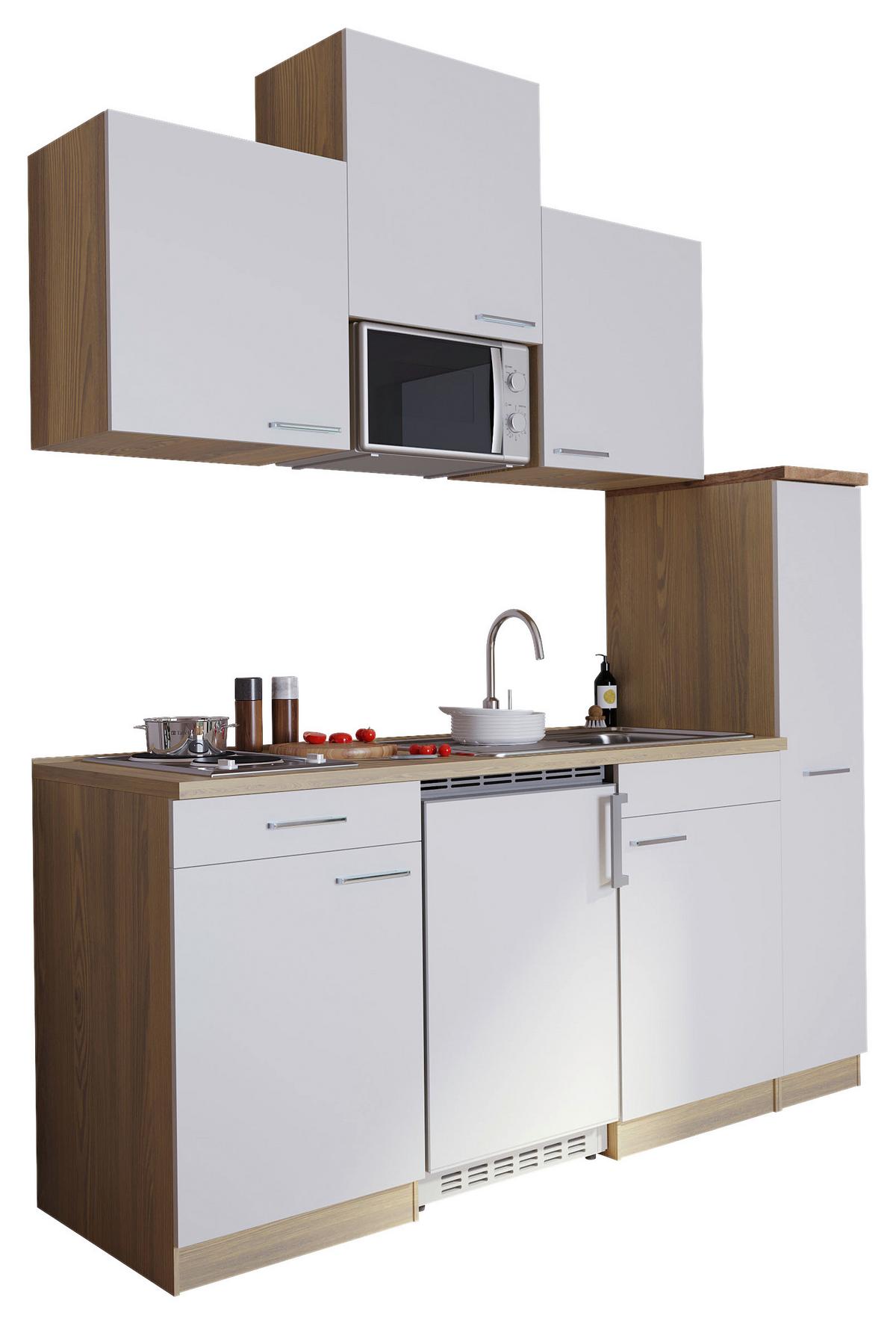 Küchenblock Luis Singleküche 180 Cm - Eichefarben/Weiß, Basics, Holzwerkstoff (180cm) - Respekta
