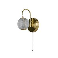 LED-Wandleuchte Allure Transparent Messingfarben - Transparent/Messingfarben, Trend, Kunststoff/Metall (13/21/19cm)
