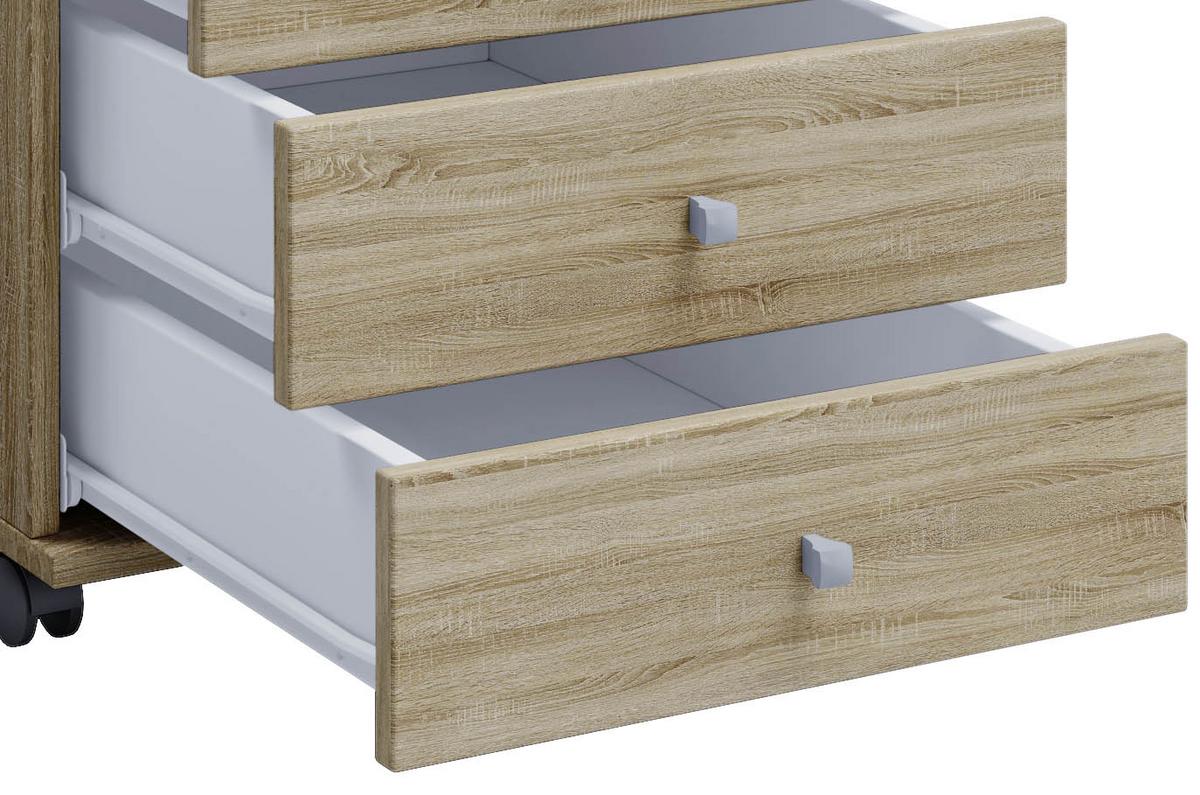 Rollcontainer Eiche Dekor Lona Maxi 42x57x80 Cm - Sonoma Eiche, Basics, Holzwerkstoff/Kunststoff (42/57/80cm) - MID.YOU