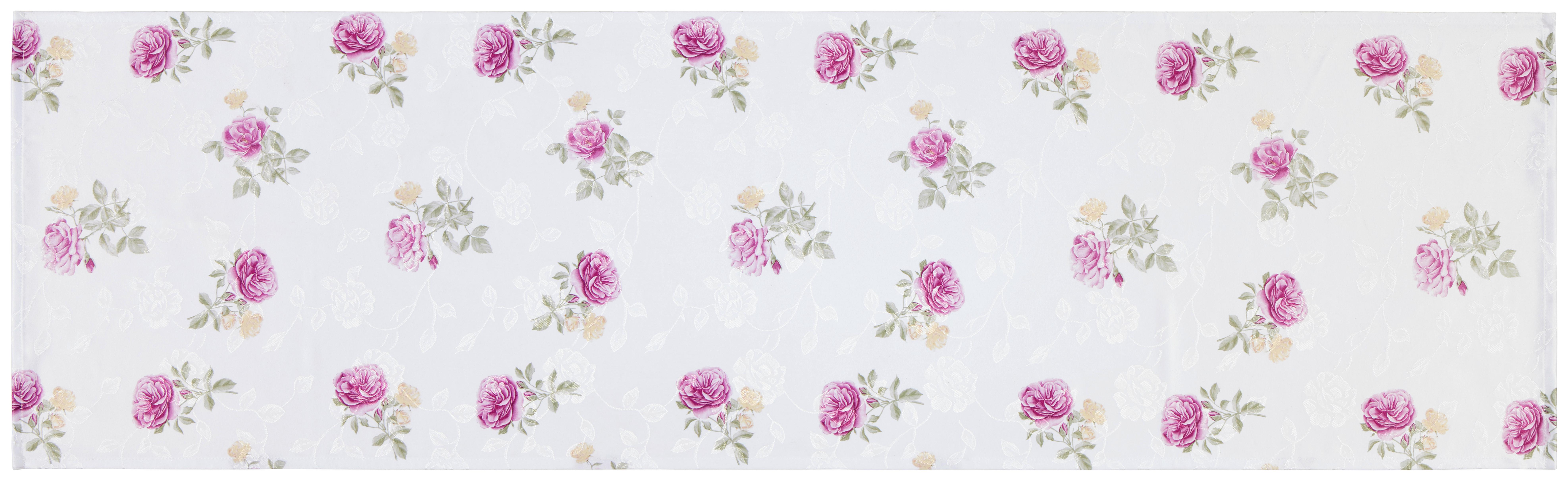 Tischläufer Laura - Altrosa/Weiß, ROMANTIK / LANDHAUS, Textil (40/140cm) - James Wood