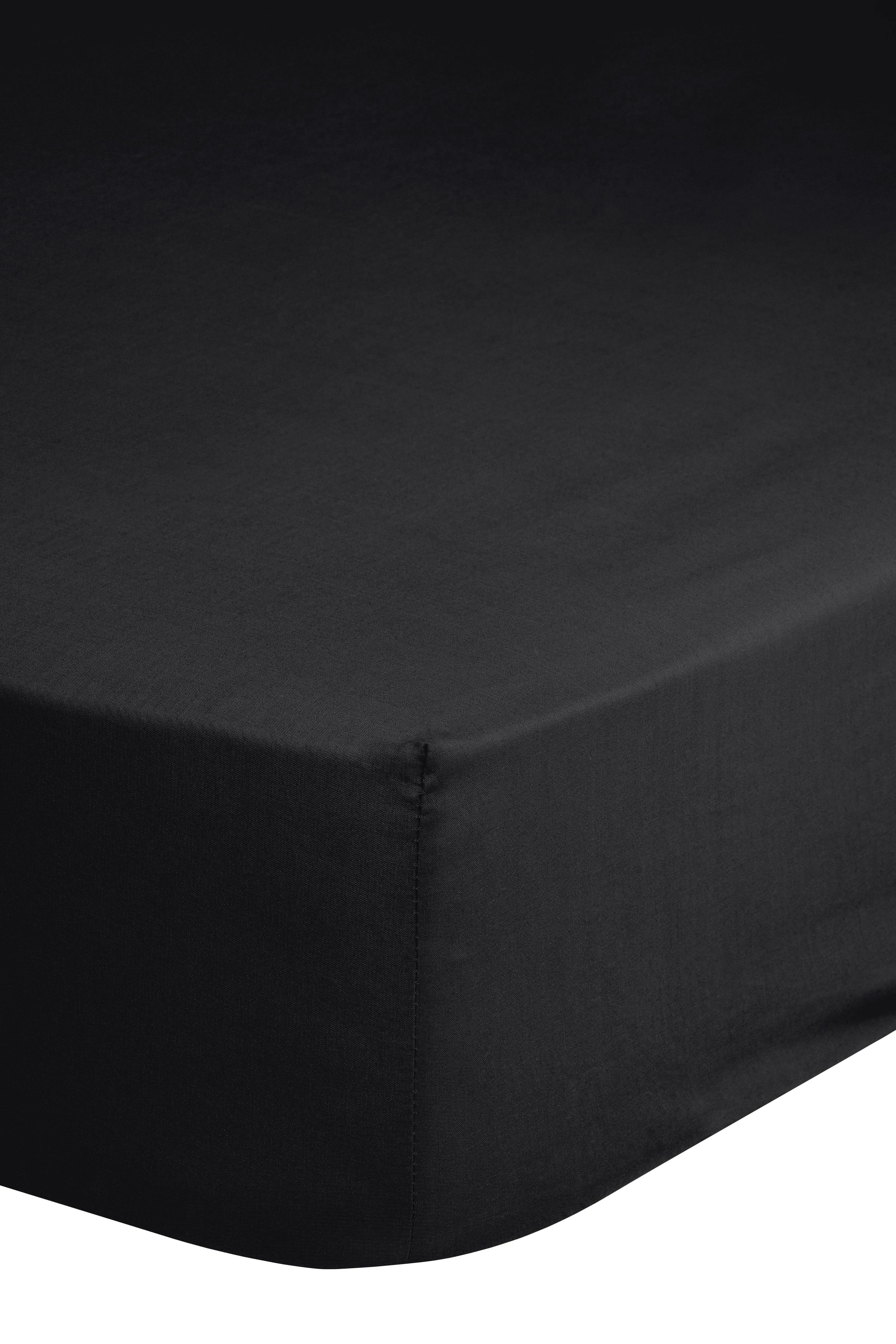 Spannleintuch Good Morning Jersey schwarz 160-180x200cm - Schwarz, Basics, Textil (160-180/200cm) - MID.YOU
