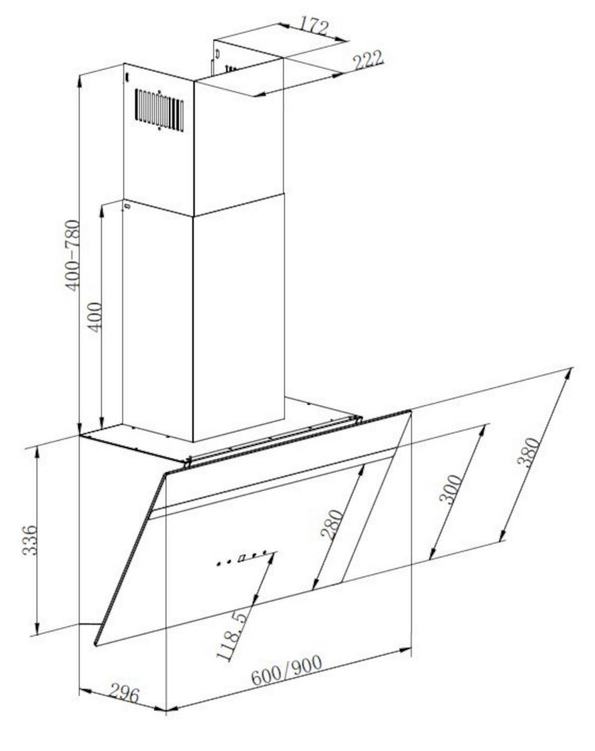 Dunstabzugshaube Weiß B: 60 cm - Weiß, Basics, Glas (60/111.60/29.6cm) - PKM