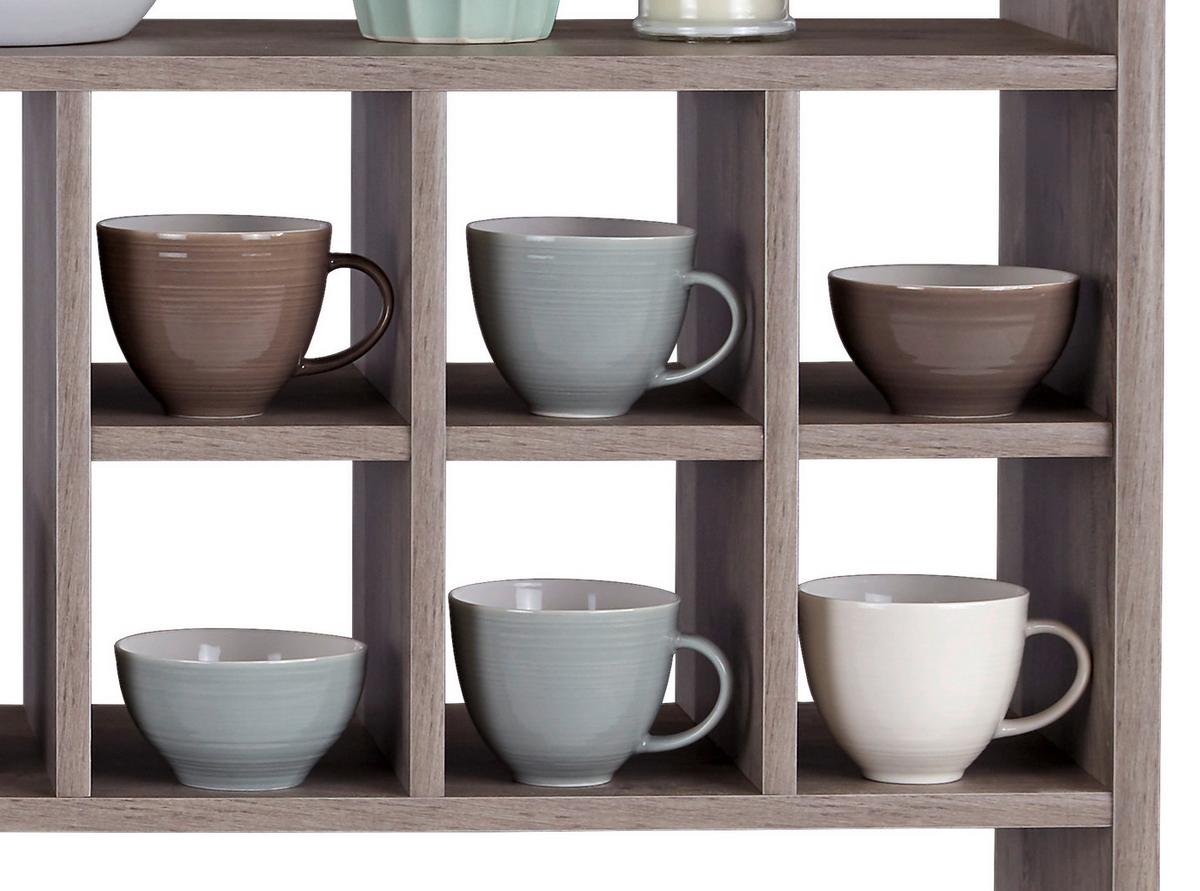 Regal mit Laden Meggy B 140cm, Ribbeck Eiche Dekor - Eiche grau, MODERN, Holz (140/184/32cm)