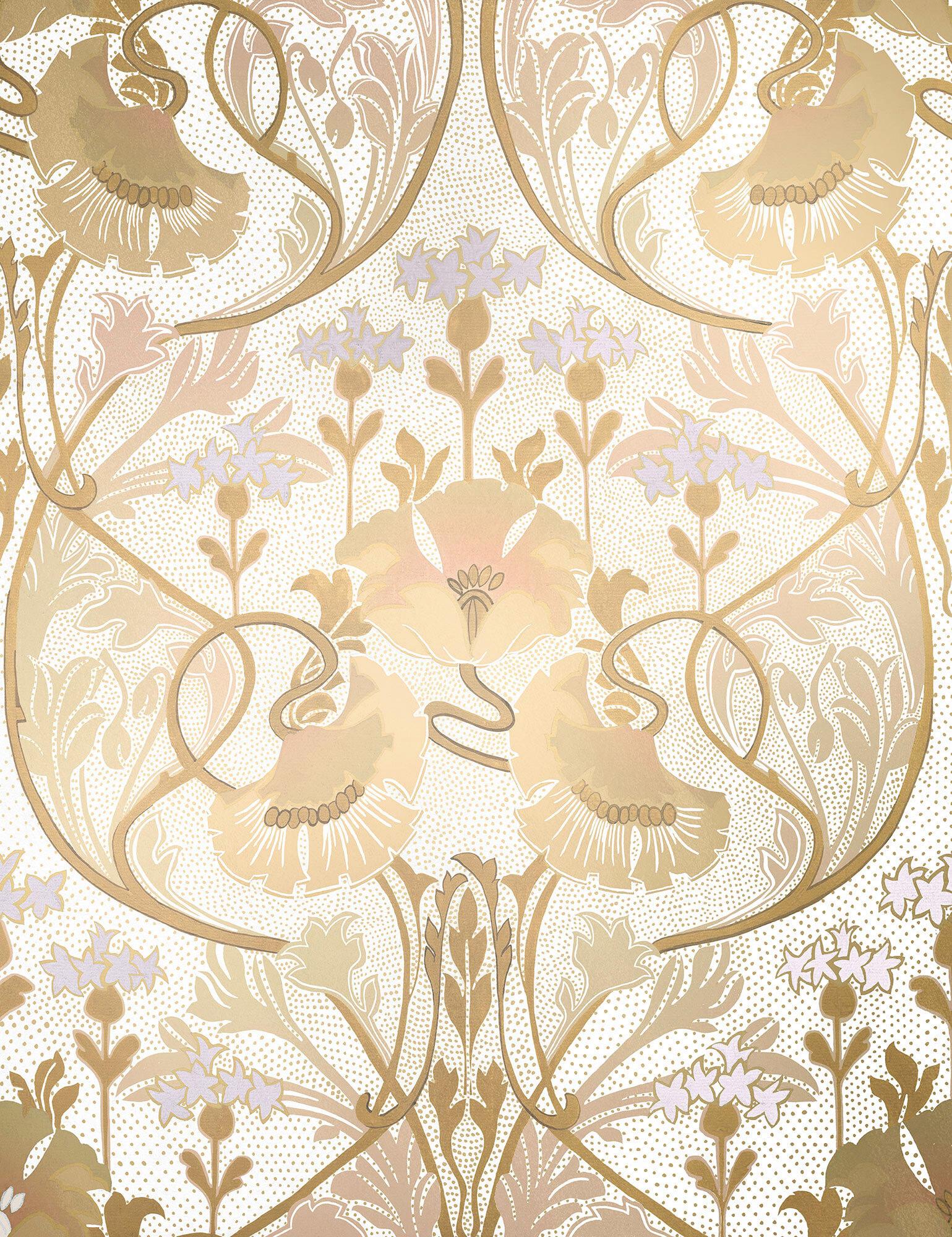 Fototapete Rsx4-021 Fino - Goldfarben/Weiß, Trend (200/260cm)