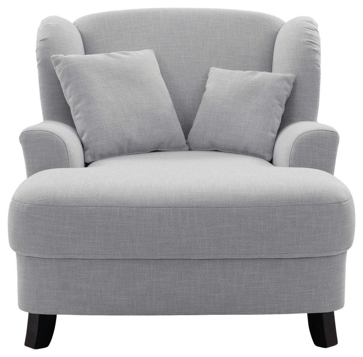 XXXL-Sessel Asado silberfarben inkl. Zierkissen, B: 109 cm - Dunkelbraun/Beige, MODERN, Holzwerkstoff/Textil (109/104/145cm) - Sit & More