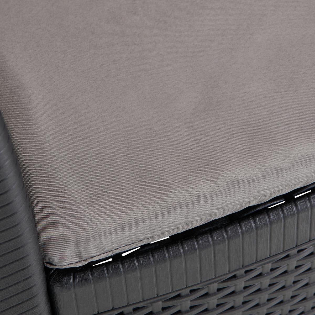 Balkonmöbel Set Akita Kunststoff Mit Kissen - Anthrazit/Grau, MODERN, Kunststoff/Textil - Ondega