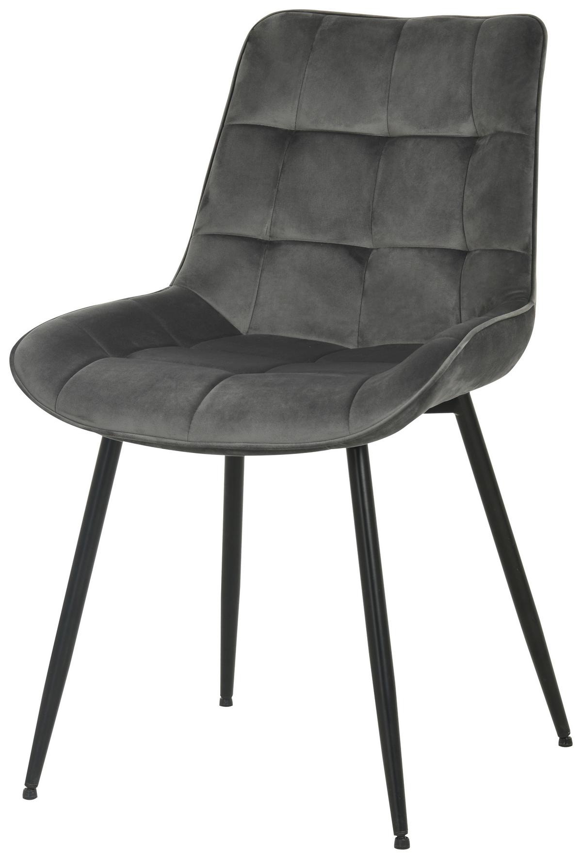 Stuhl-Set Ravenna - Schwarz/Grau, MODERN, Holz/Textil (49/85/61cm) - MID.YOU