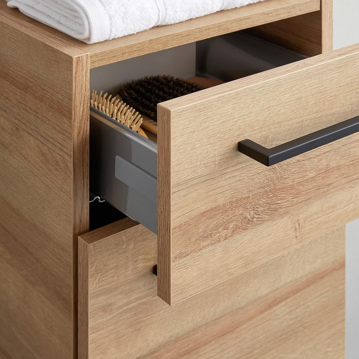 SPODNÍ SKŘÍŇKA BAVELLI -EXKLUSIV- - barvy dubu/černá, Moderní, kov/kompozitní dřevo (30/70/32,5cm) - Pelipal