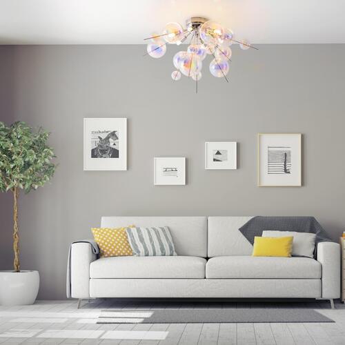 Deckenleuchte Explosion Ø 57 Cm 6-Flammig Aus Glaskugeln - Chromfarben, Trend, Glas/Metall (57/38cm) - Näve