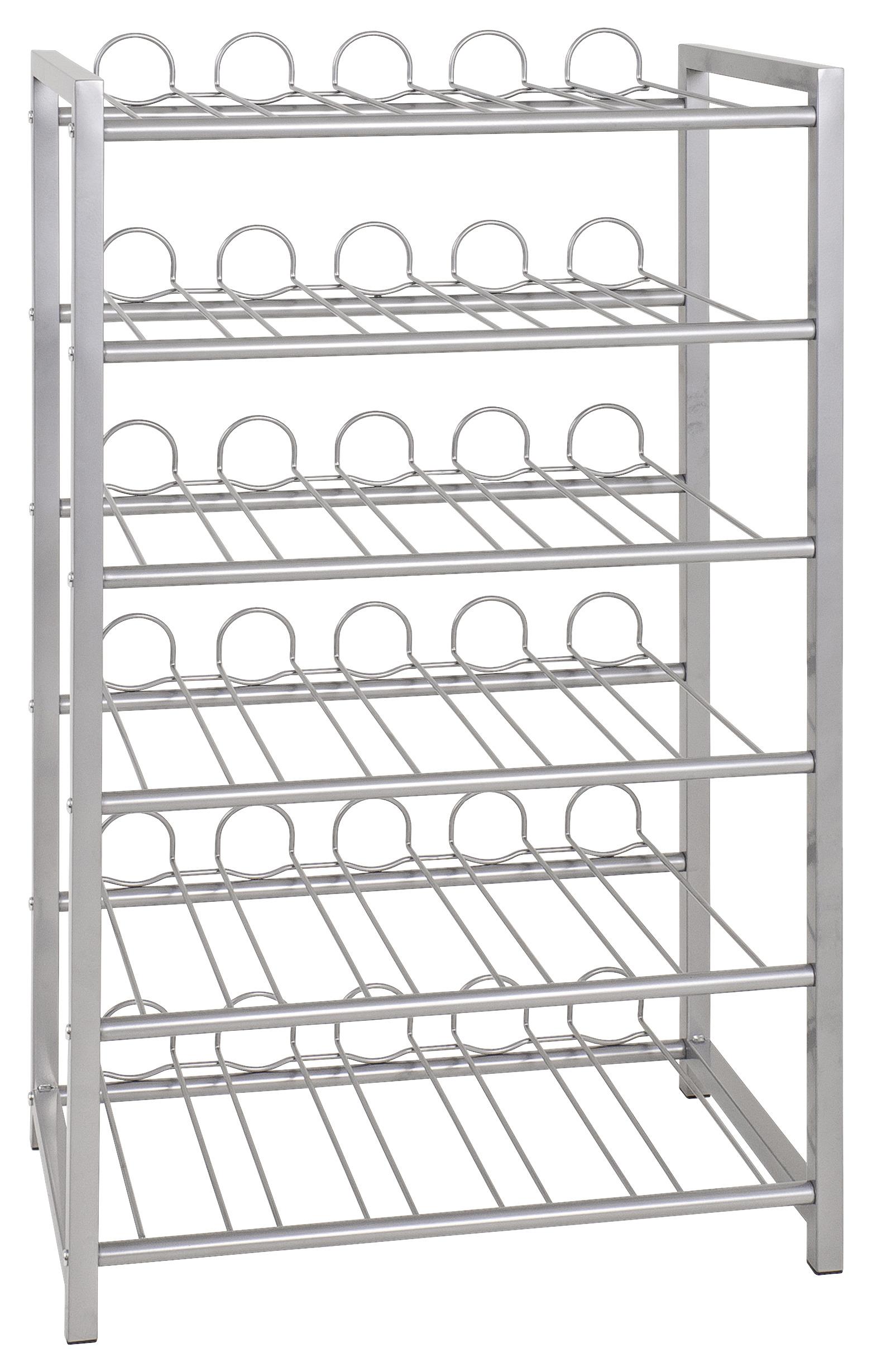 Weinregal Metall Alufarben 54 Flaschen BxH: 54x90 cm - Alufarben, MODERN, Metall (54/90/31cm)