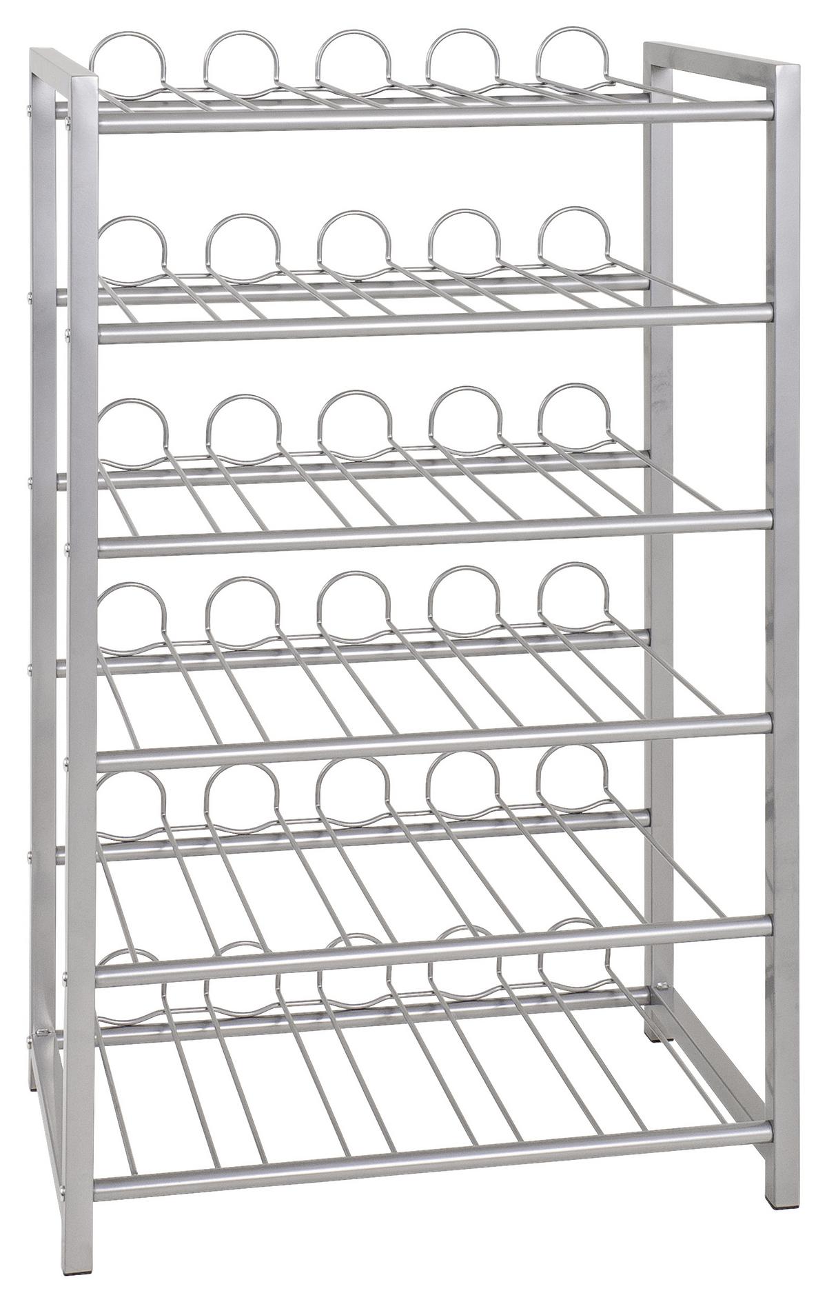 Weinregal Metall Alufarben 54 Flaschen Bxh: 54x90 Cm - Alufarben, MODERN, Metall (54/90/31cm)