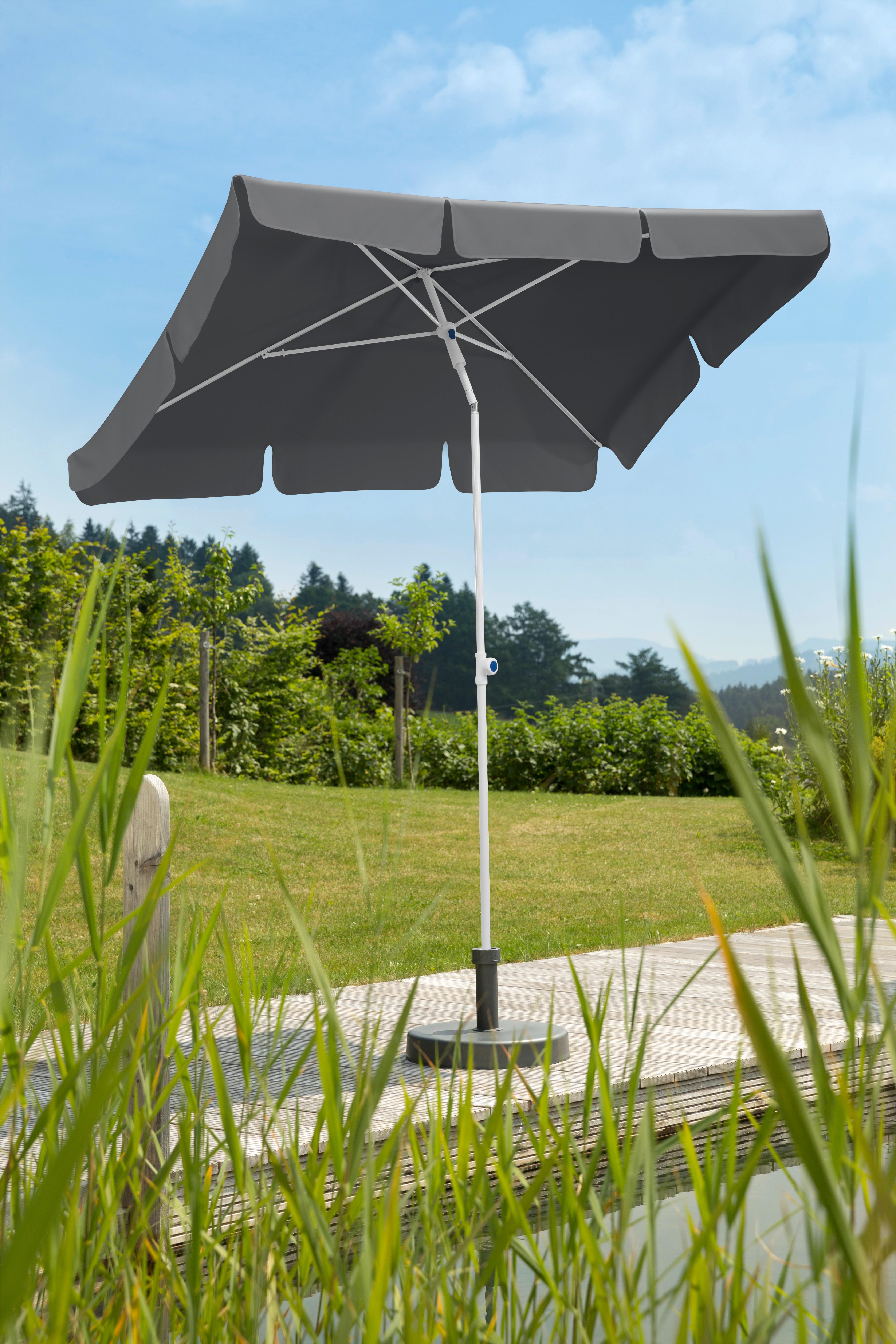 Sonnenschirm Ibiza BxHxT: 120x225x180 cm Anthrazit - Anthrazit/Weiß, Basics, Textil/Metall (120/225/180cm) - Schneider