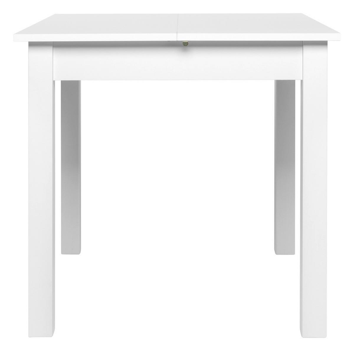 Esstisch ausziehbar Coburg 80-120x80 cm Weiß - Weiß, Design, Holzwerkstoff (80/80/76,5cm) - MID.YOU