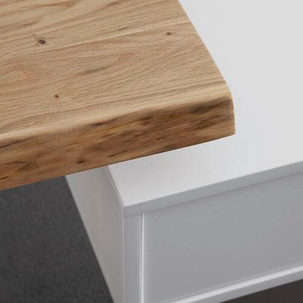 Konferenční stolek CARLOS - bílá/barvy dubu, Moderní, kov/dřevo (110/61/40cm) - Modern Living