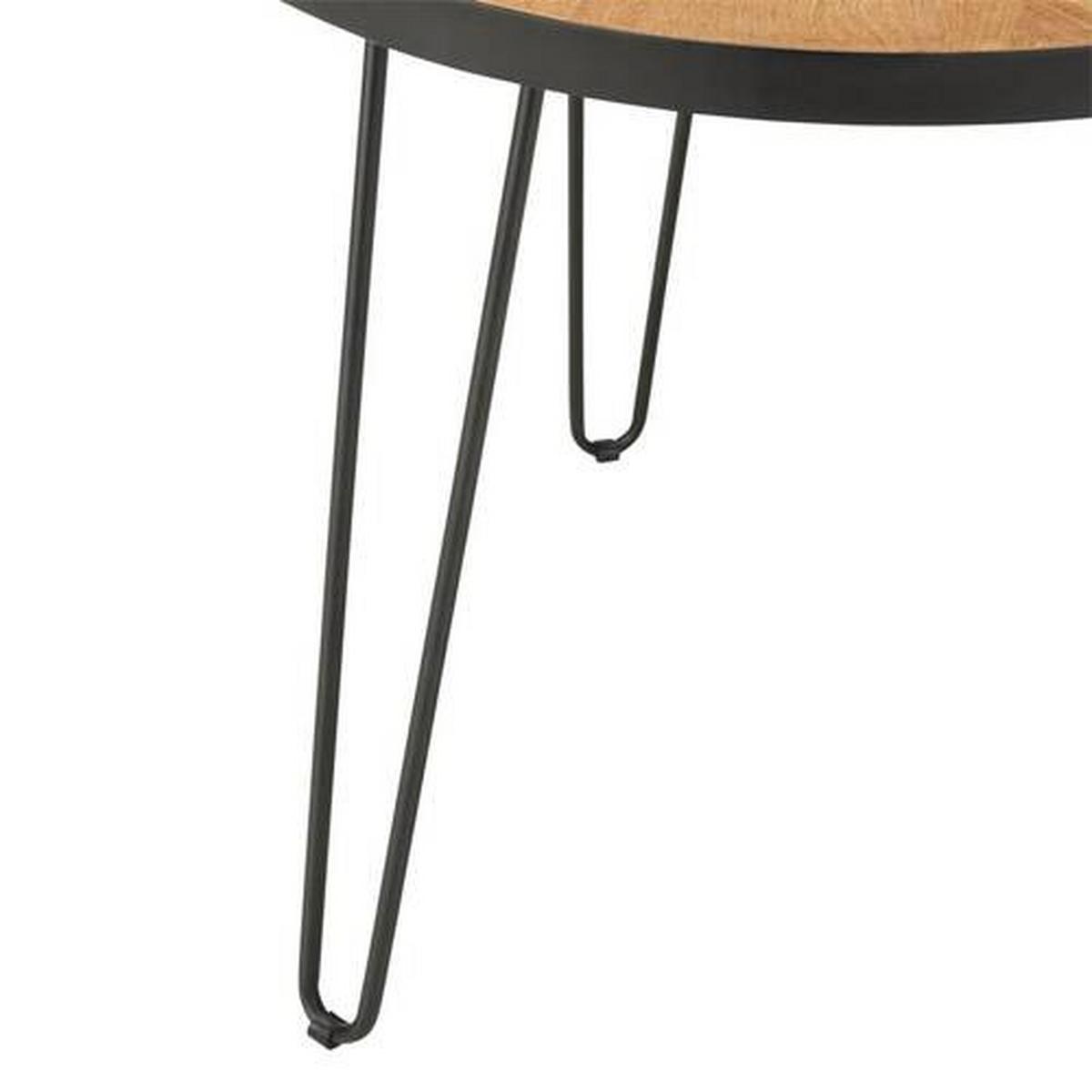 Konferenčný stolík NOEL 60 - čierna/prírodná farba, Romantik / Landhaus, kov/drevo (60/51cm) - Zandiara