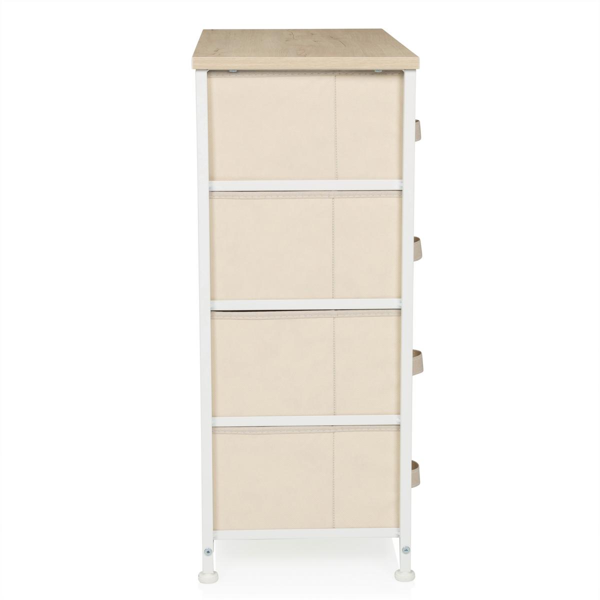 Kommode Foldress B Beige B: 63,5 cm - Beige/Weiß, MODERN, Textil (63,5/73/30cm) - MID.YOU