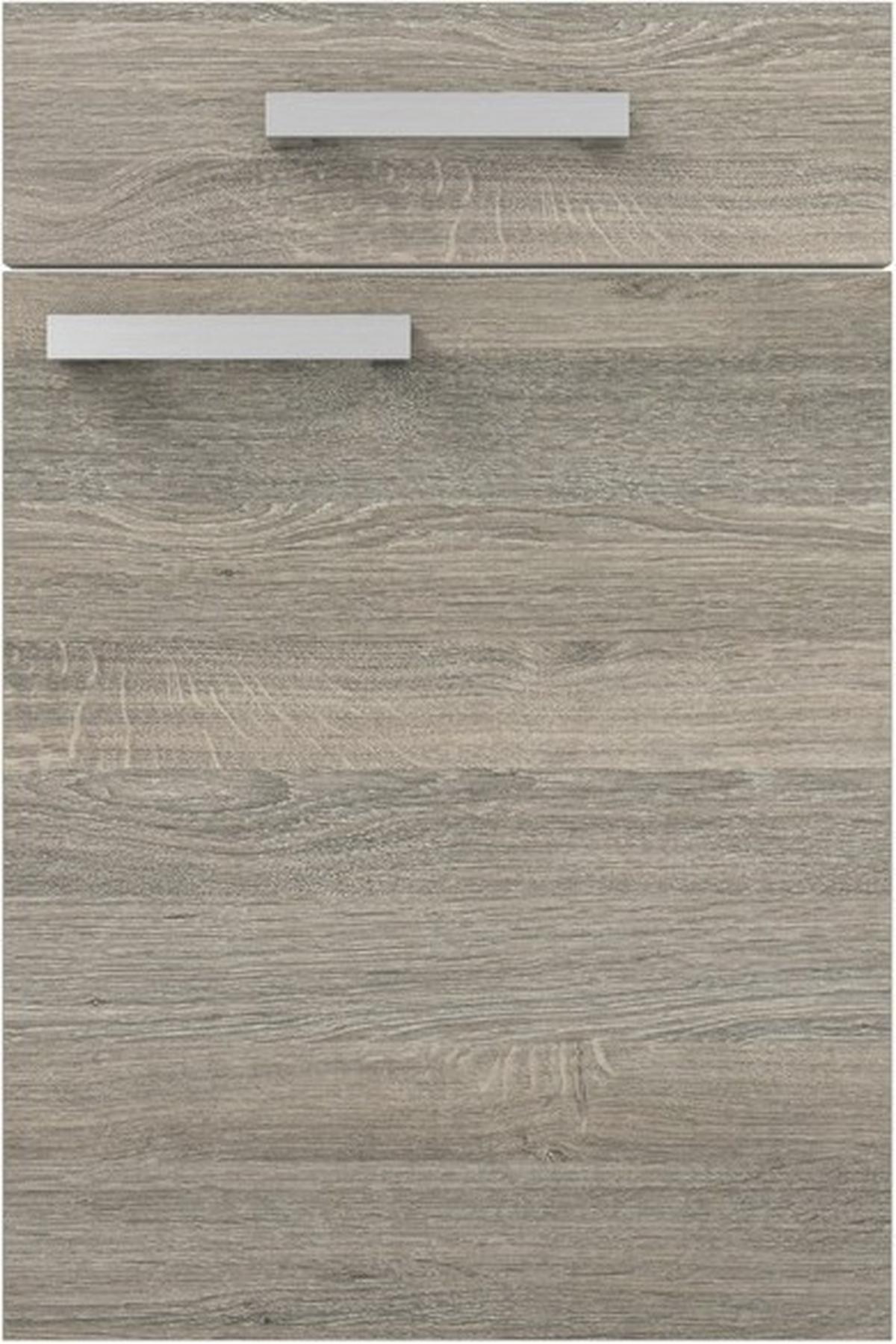 Eckküche Ip2200 ohne Geräte 320x185 cm Grau/Eiche Dekor - Kaschmir/Eichefarben, Basics (320/185cm)