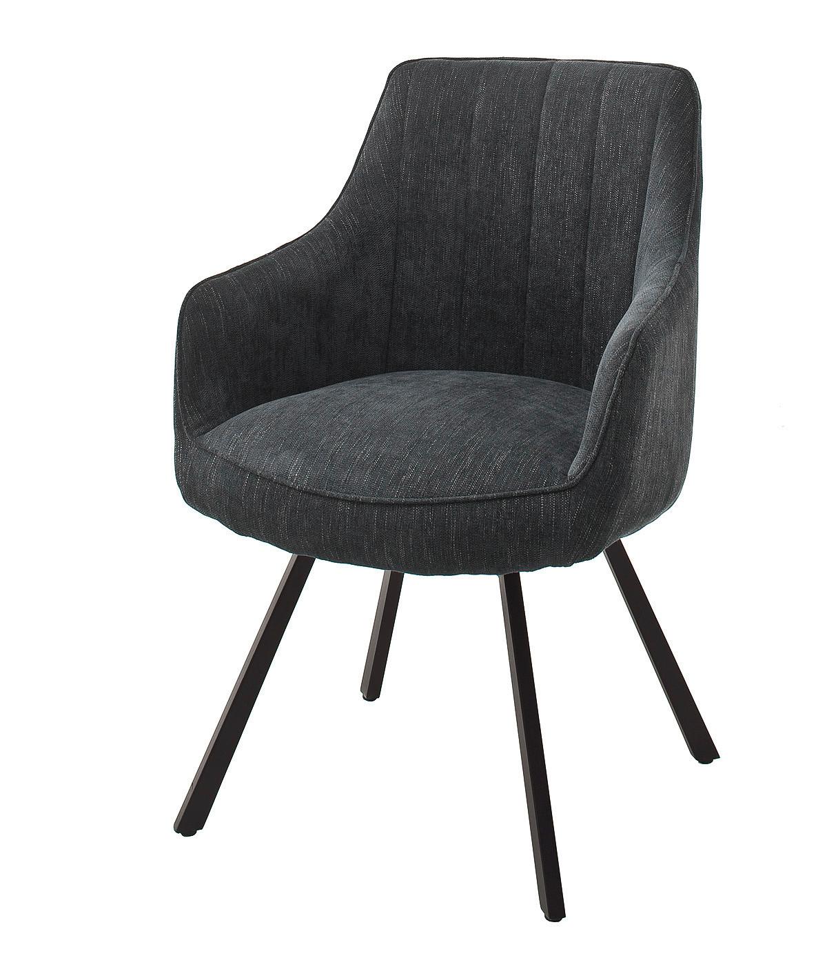 Armlehnstuhl Sassello Chentille Anthrazit 180°drehb.