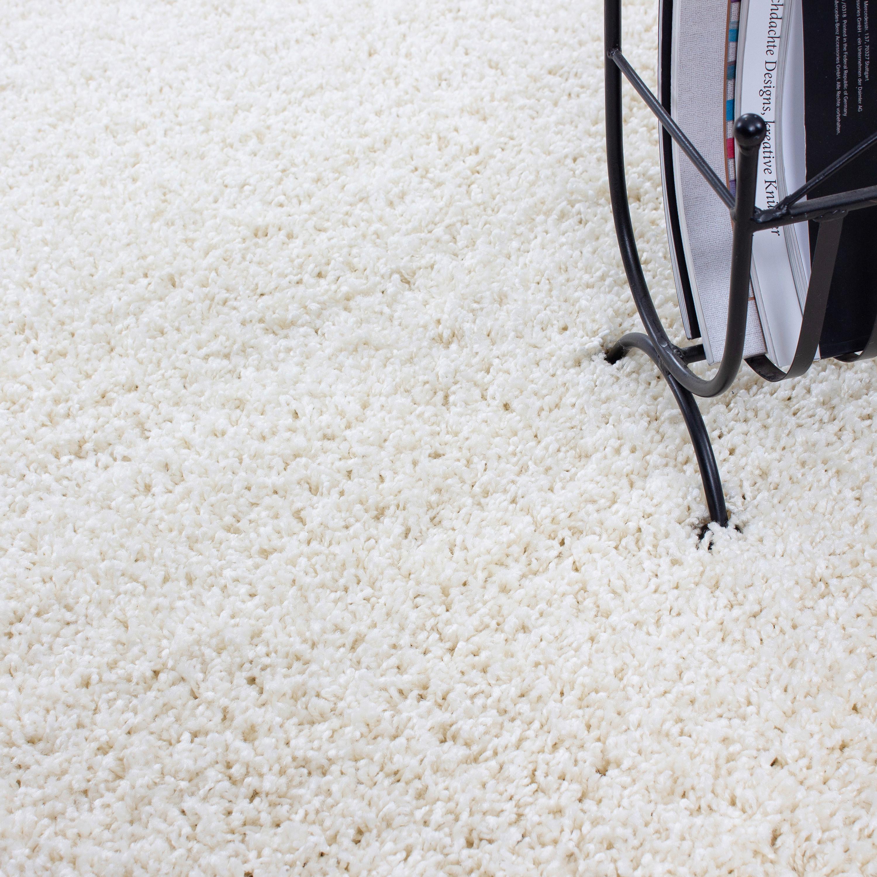 Hochflor Teppich Creme Life Rund Ø 160 cm - Creme, KONVENTIONELL, Textil (160cm) - Novel