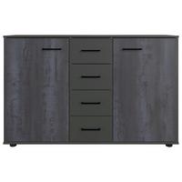 Kommode B: 130 Cm Kopenhagen, Dunkelgrau - Dunkelgrau/Graphitfarben, Basics, Holzwerkstoff (130/83/41cm) - MID.YOU