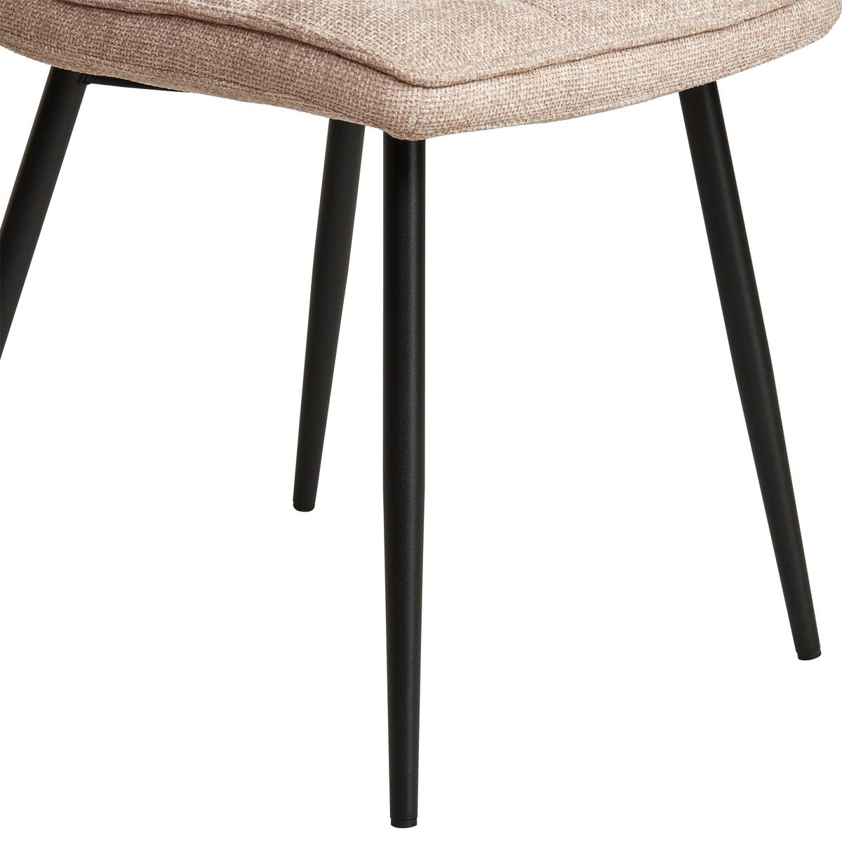 Vierfußstuhl Nevio Leinenoptik Beige, B: 45 cm - Beige/Schwarz, KONVENTIONELL, Holz/Textil (45/89/58cm) - MID.YOU