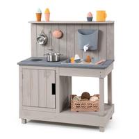 Matschküche Muddy Buddy - Hellgrau, Basics, Holz (80/40/90cm) - MUDDY BUDDY