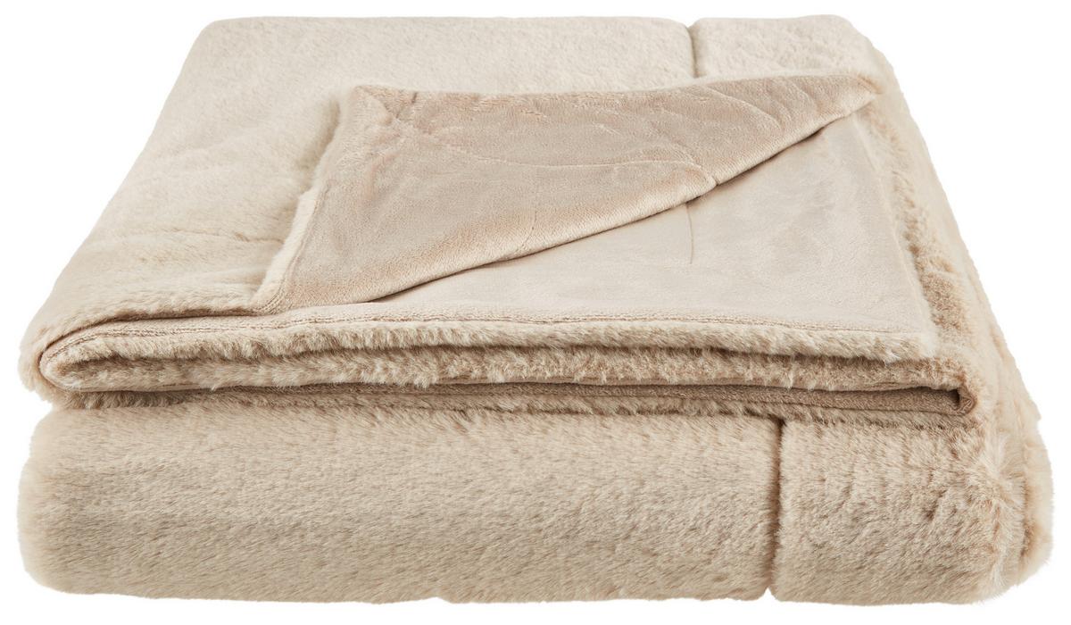 Kuscheldecke Lena Taupe 140x190 cm - Taupe, MODERN, Textil (140/190cm) - Luca Bessoni