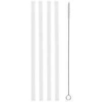 Wiederverwendbare Trinkhalme aus Glas 4 Stk. + Bürste - Klar, MODERN, Glas/Kunststoff - Luca Bessoni