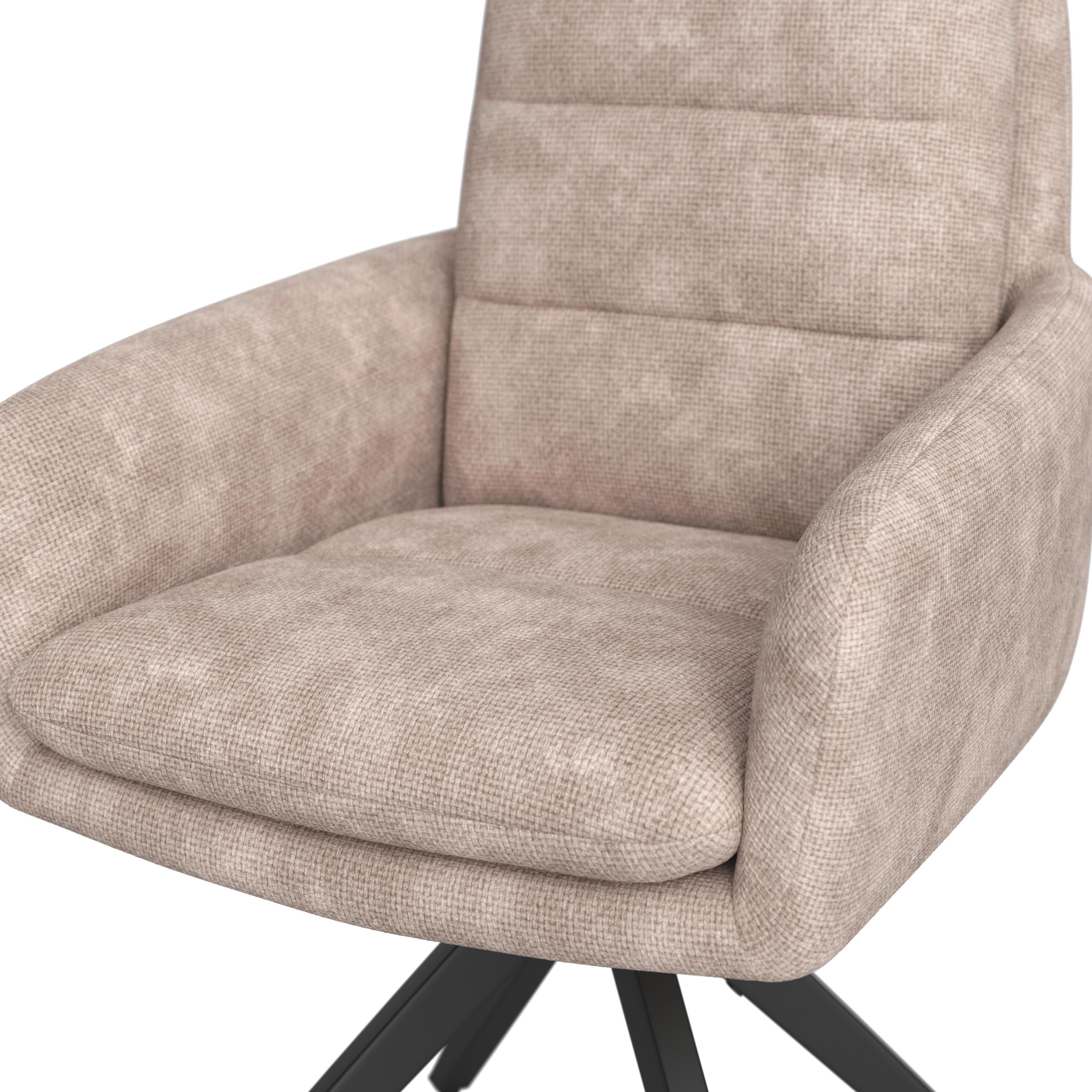 ŽIDLE S PODRUČKAMI LAURIN - černá/šedohnědá, Moderní, kov/dřevo (59/93/63cm) - Bessagi Home