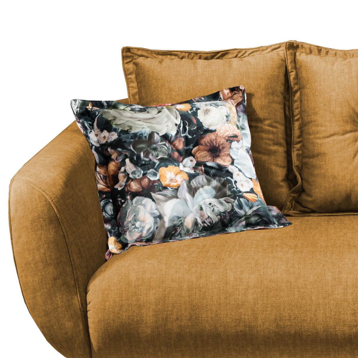 2,5-sitzer-sofa Baggio Mit Kissen Koralle - Gelb/Multicolor, MODERN, Holz/Textil (196/94/103cm) - Livetastic