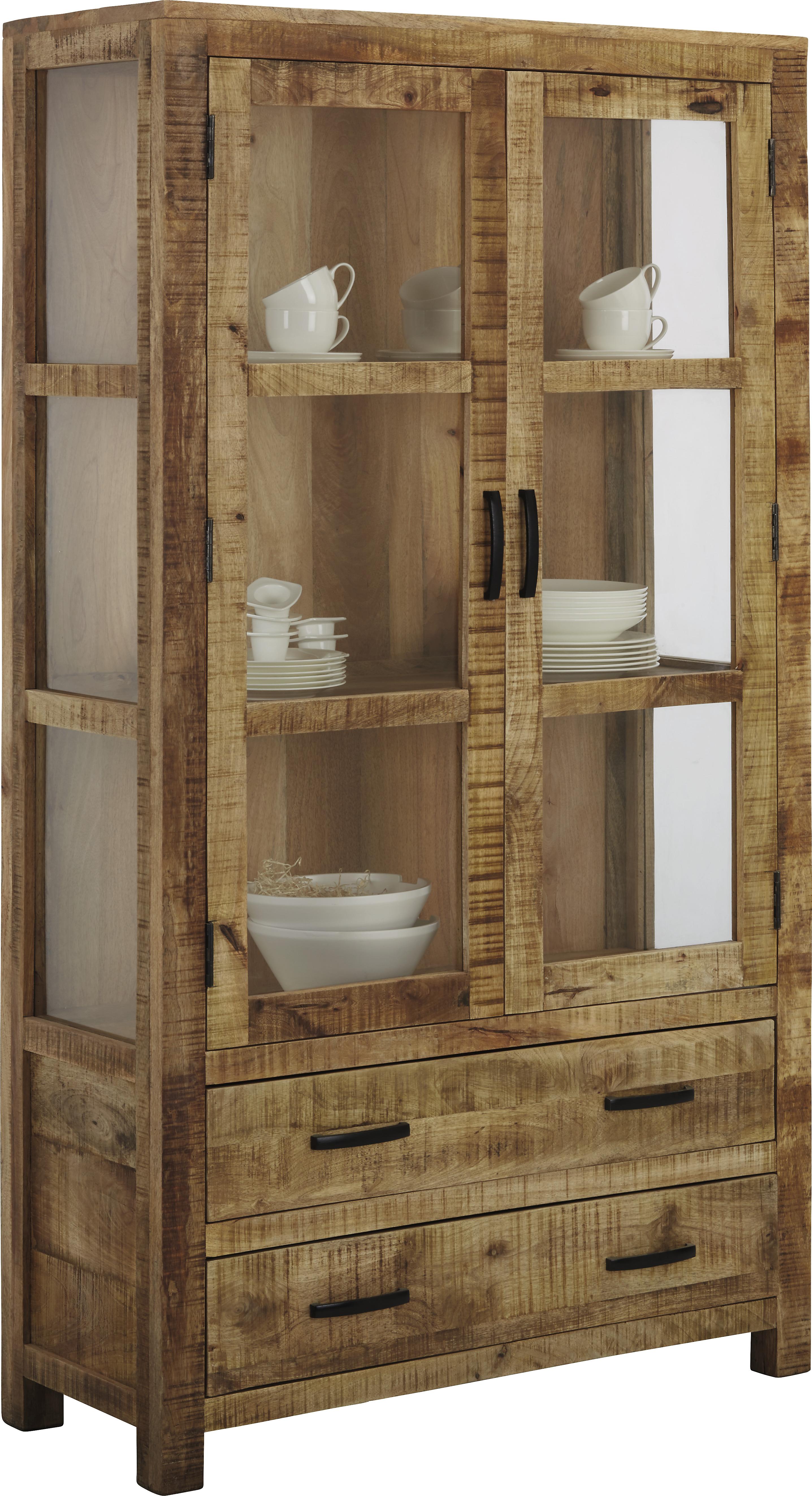 Vitrína Industry - prírodné farby, drevo (100/180/42cm) - James Wood