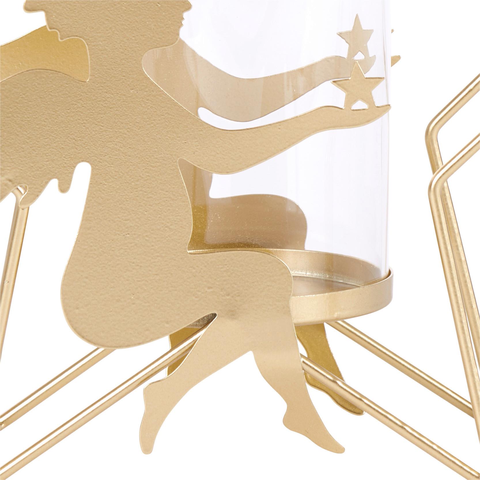 Kerzen- & Teelichthalter ROMOLO von Ondega aus Metall und Glas in Gold Detail