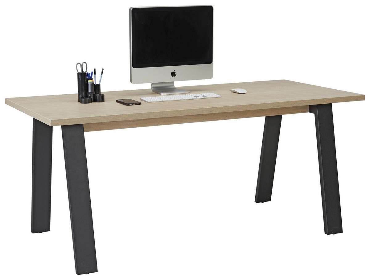 Psací stůl DAVINCI černá/dub - černá/barvy dubu, Moderní, kov/kompozitní dřevo (172/75/80cm) - Mömax