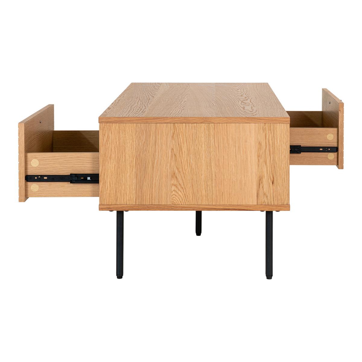 Couchtisch Kyoto Eichefarben B: 100cm - Eichefarben/Schwarz, Design, Holz/Holzwerkstoff (100/50/45cm) - MID.YOU